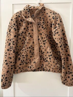 Abercrombie & Fitch Tan Cheetah Print Fleece Jacket